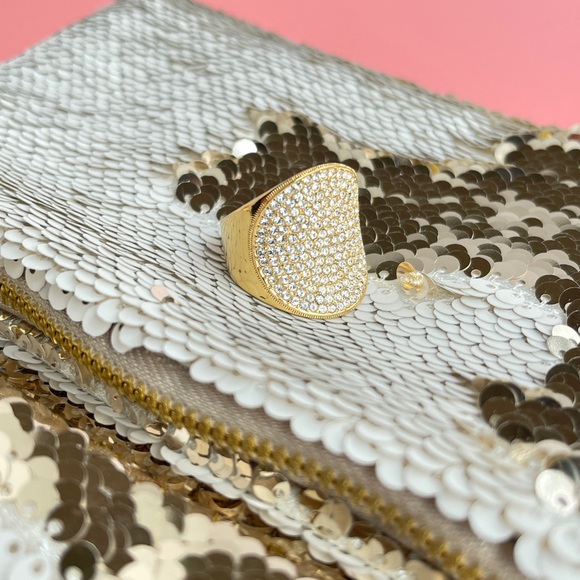 Pavé Cubic Zirconia Gold Cocktail Ring by Nordstrom - Picture 5 of 8